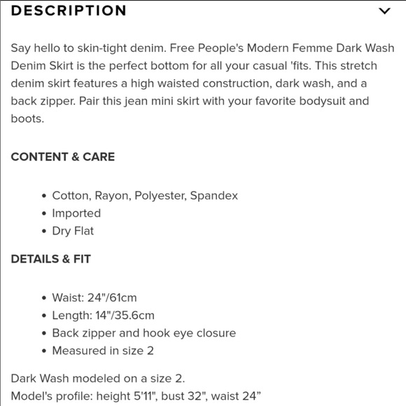 Free people denim skirt - Picture 4 of 7